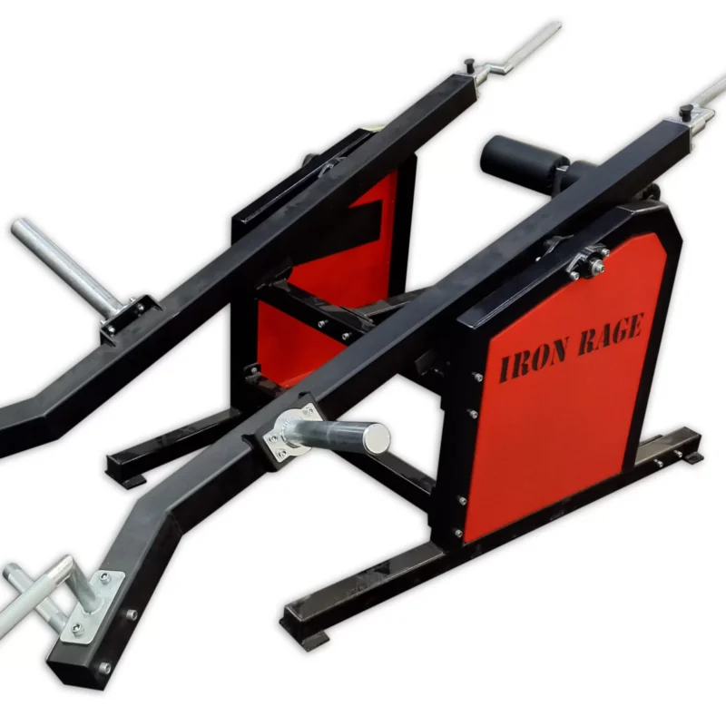 Einplatzgerät mit der Möglichkeit der Belastungsverstellung durch Platten mit einem Innendurchmesser von 50 mm für das Rückentraining.